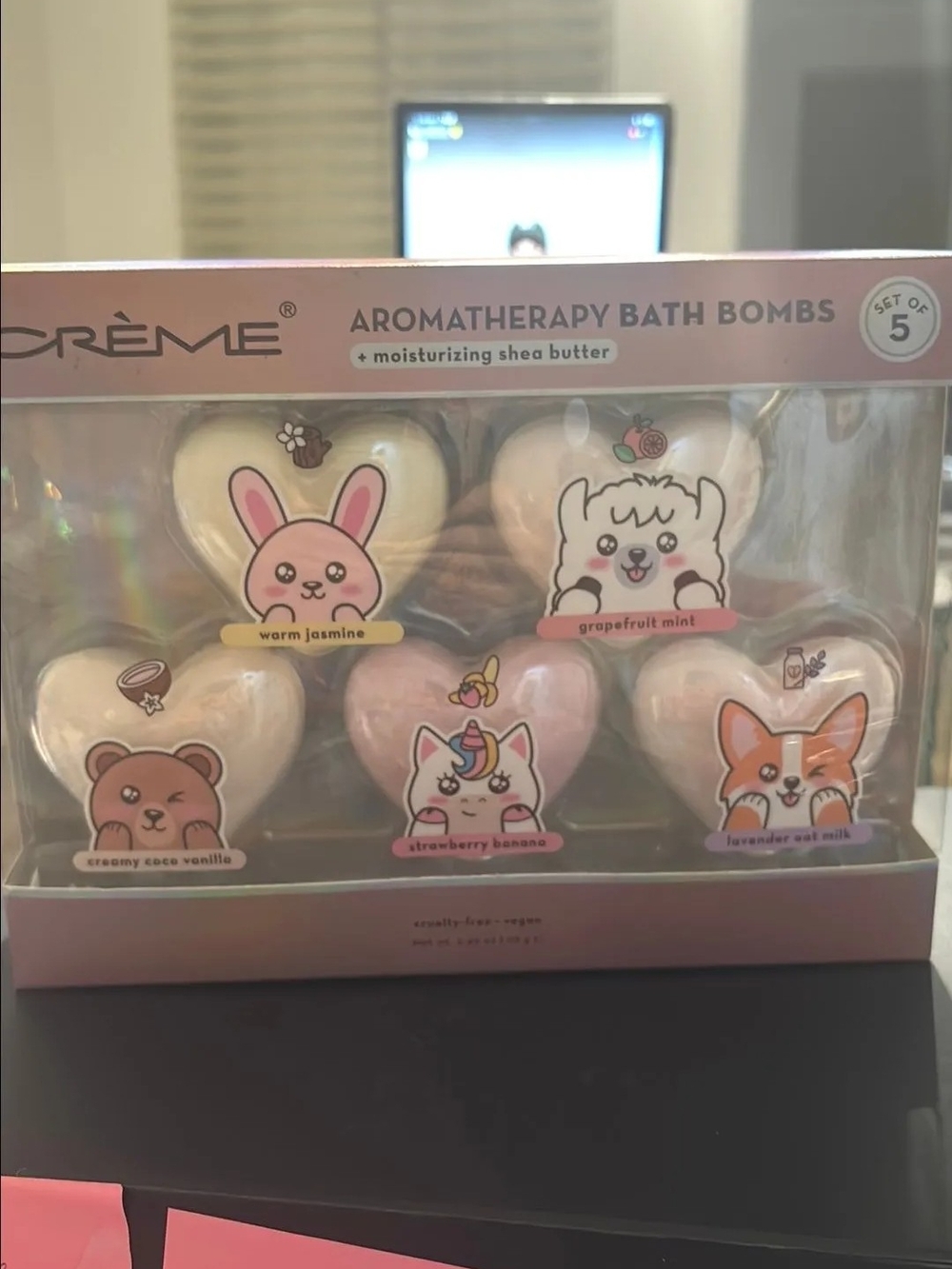 Aromatherapy Heart Bath Bombs Set of 5 - Pink & Cream